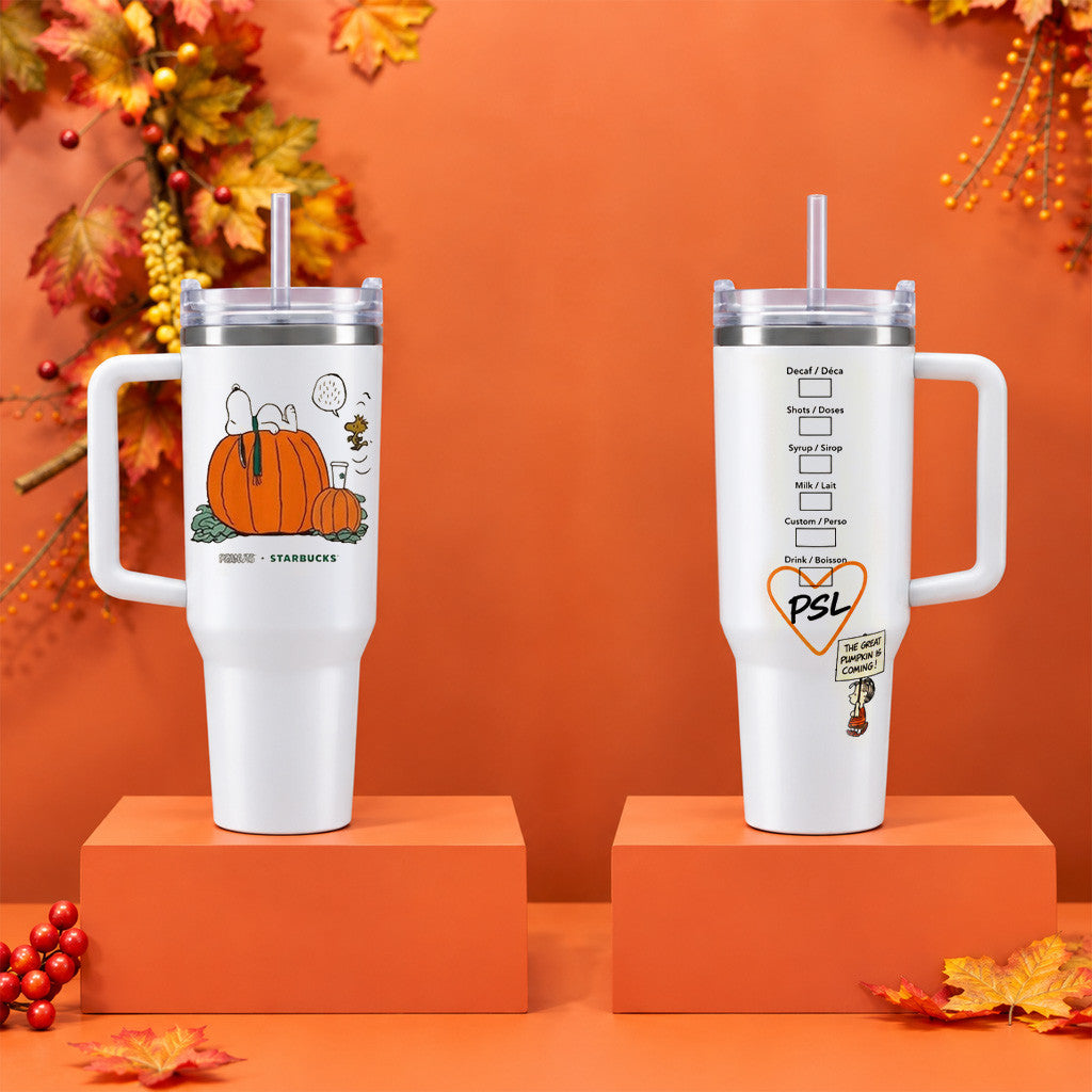 Starbucks X Peanuts Merch 2026 Snoopy Tumbler Pumpkin Fall Cups Starbucks Merch Shop