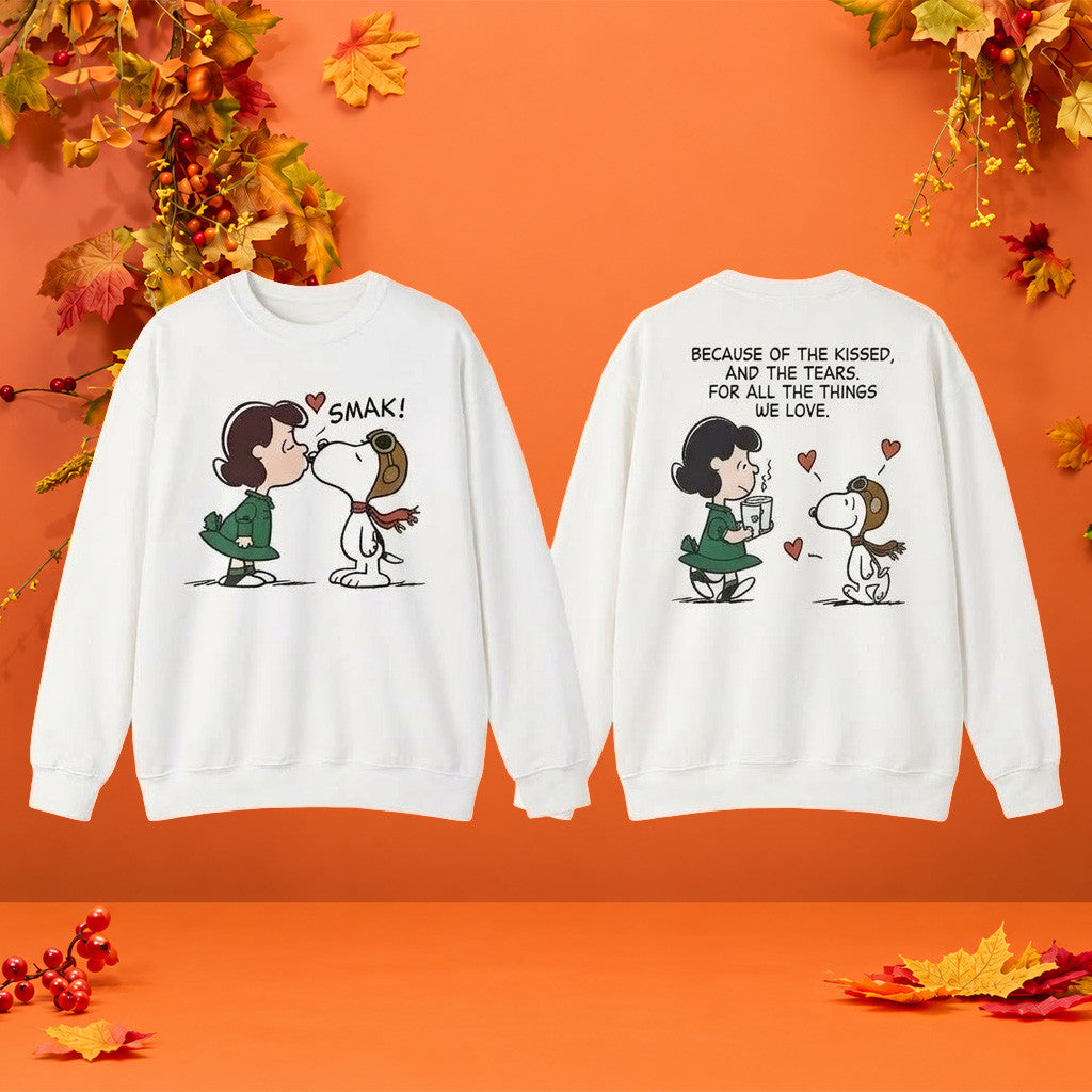 Starbucks X Peanuts Merch 2026 Snoopy And Lucy Sweatshirt For All The Things We Love Fall Gear