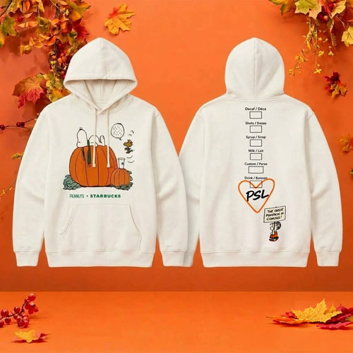 Starbucks X Peanuts Merch Snoopy Pumpkin Hoodie Starbucks Fall Merch 2026 Cute Gifts For BFF