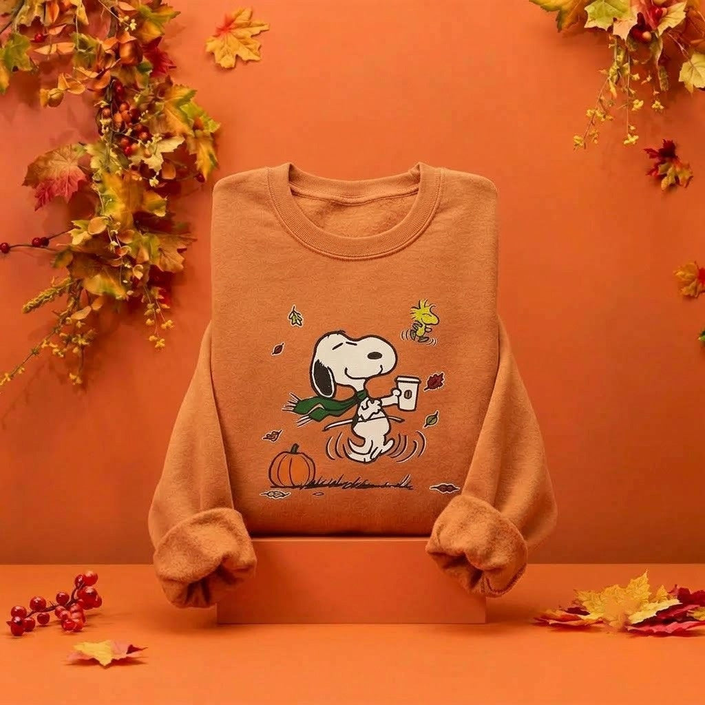Starbucks X Peanuts Merch 2026 Snoopy Sweatshirt Cute Fall Apparel Birthday Gift For Friends