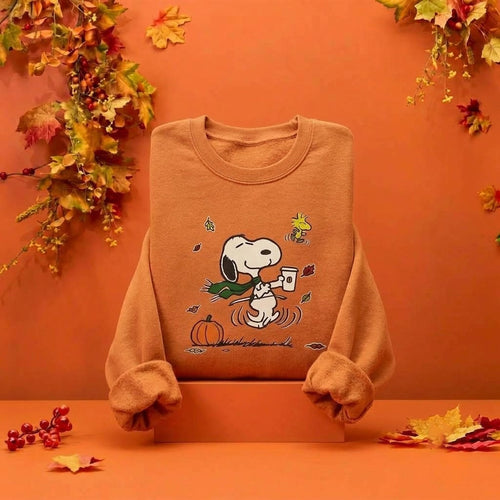 Starbucks X Peanuts Merch 2026 Snoopy Sweatshirt Cute Fall Apparel Birthday Gift For Friends