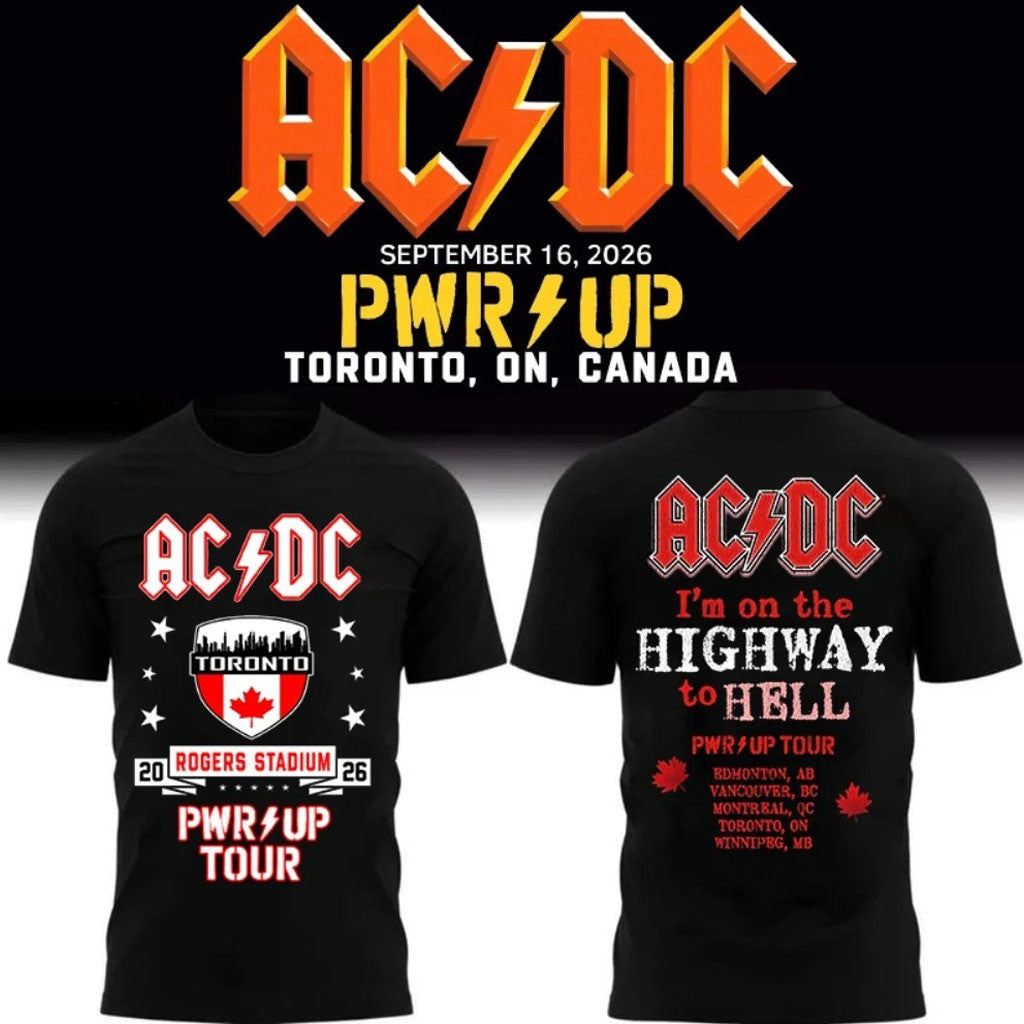 ACDC Merch PWR UP Tour Toronto ON 2026 Rogers Stadium T-Shirt Present For Music Lovers