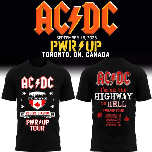 ACDC Merch PWR UP Tour Toronto ON 2026 Rogers Stadium T-Shirt Present For Music Lovers