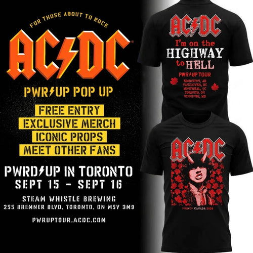 ACDC PWR UP Toronto 2026 Concert Shirt Rogers Stadium Event Shirt ACDC Merch Gift For Music Fan