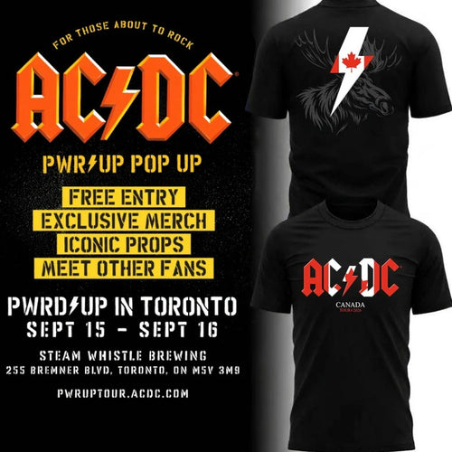 ACDC PWR UP Tour Toronto ON Canada 2026 T-Shirt ACDC Concert Merch Gift For Band Fans