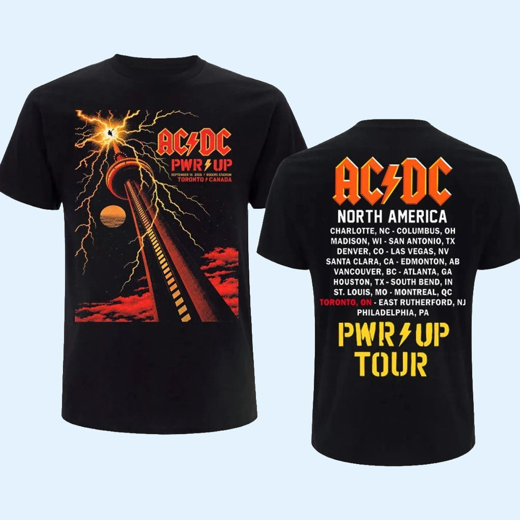 ACDC PWR UP World Tour Toronto 2026 T-Shirt Sept 16 Rogers Stadium Canada Concert Tee ACDC Merch