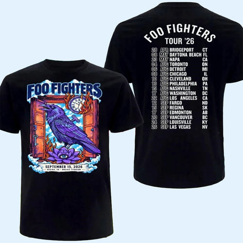 Foo Fighters Regina SK 2026 Event Poster T-Shirt Live At Mosaic Stadium Tee Foo Fighters Merch