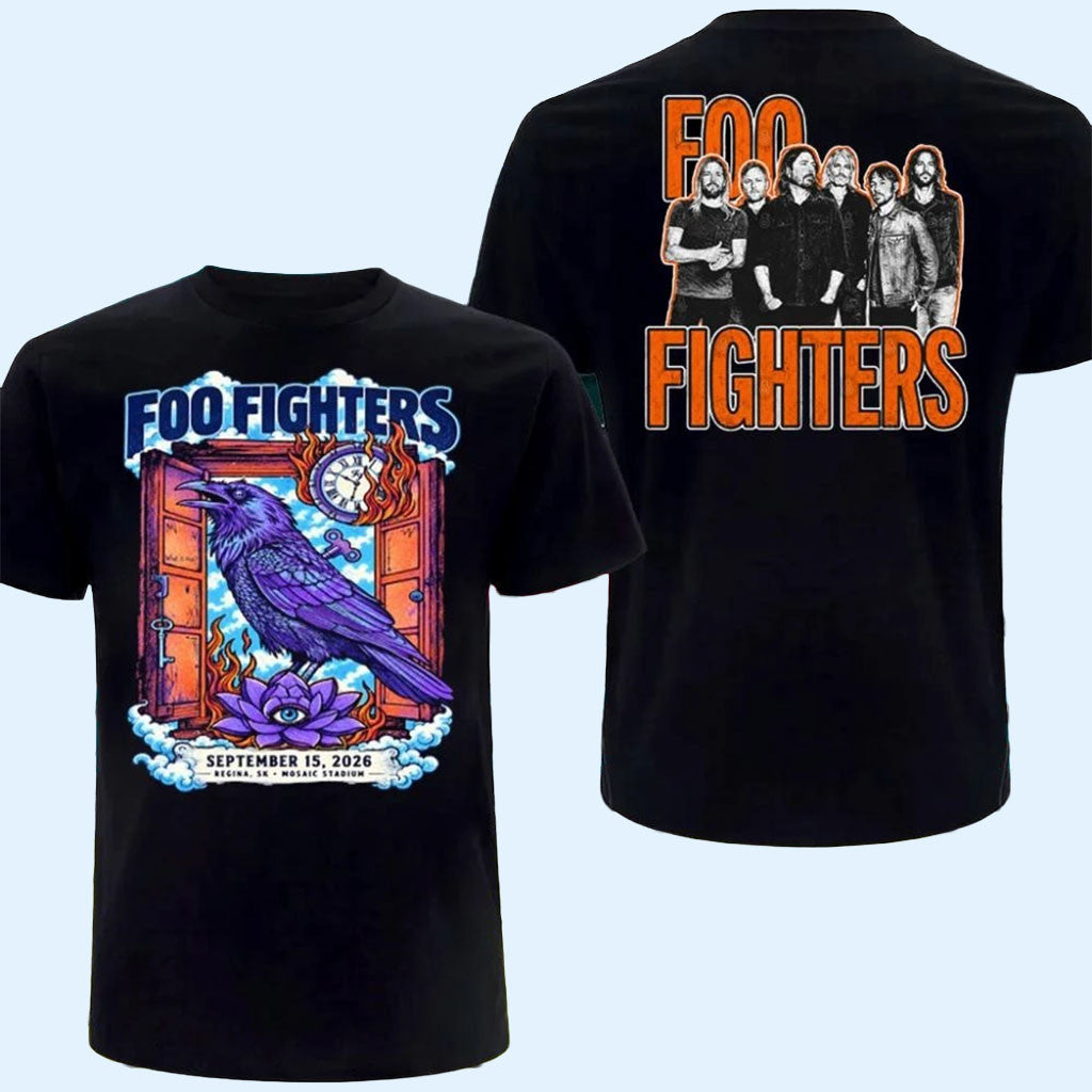 Foo Fighters Canada Tour 2026 Regina SK Concert T-Shirt Foo Fighters Merch Gift For Band Fans