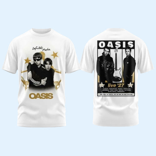 Oasis Live 27 The Band With The 3 Stripes Graphic Shirt Oasis Merch Gift For Music Lovers