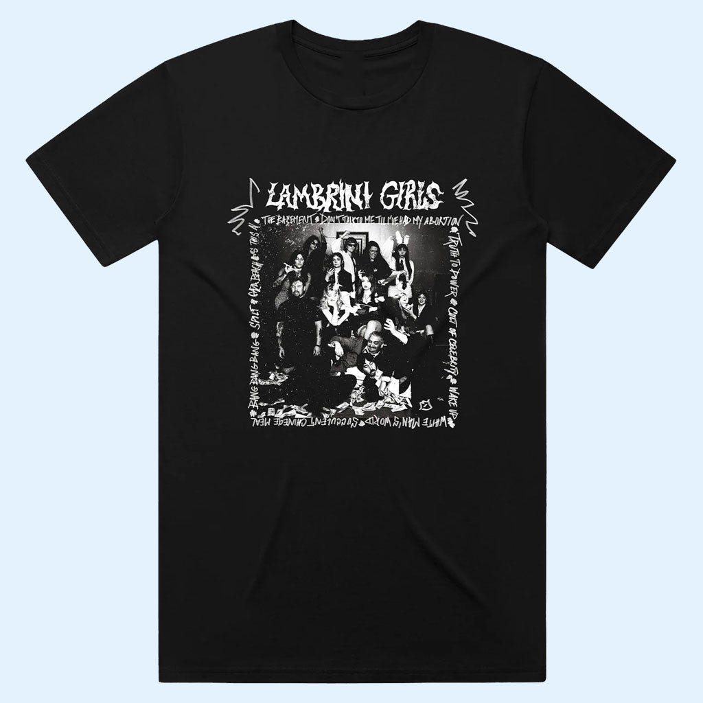 Lambrini Girls Merch 2026 No Refunds Album T-Shirt Black Gift For Rock Band Fans