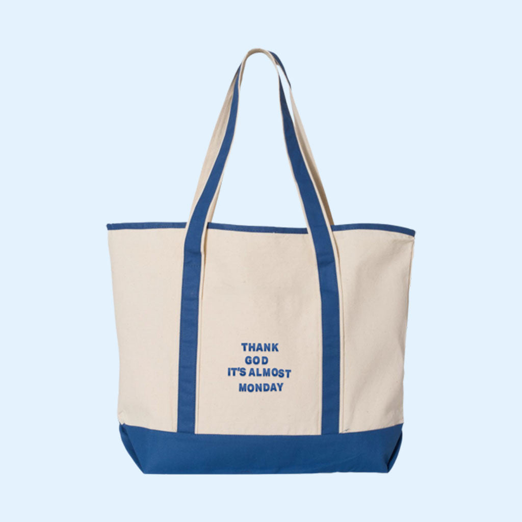 Almost Monday Merch 2026 Thank God Beach Tote Bag Unique Gift For Pop Band Fans