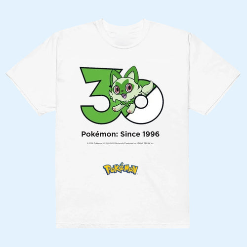 Pokemon Merch 2026 Sprigatito Shirt Pokemon Since 1996 Logo Tee Pokemon 30th Anniversary Merch