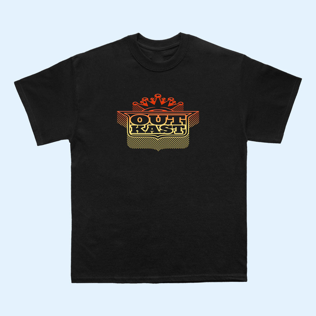 Outkast Merch 2026 Gold Dot Logo Black T-Shirt Best Gifts For Hip Hop Lovers