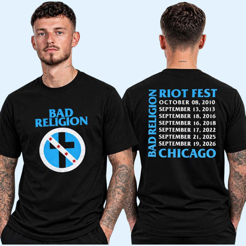 Bad Religion Riot Fest 2026 Ya Hey Chicago T-Shirt Bad Religion Merch Gift For Rock Fans