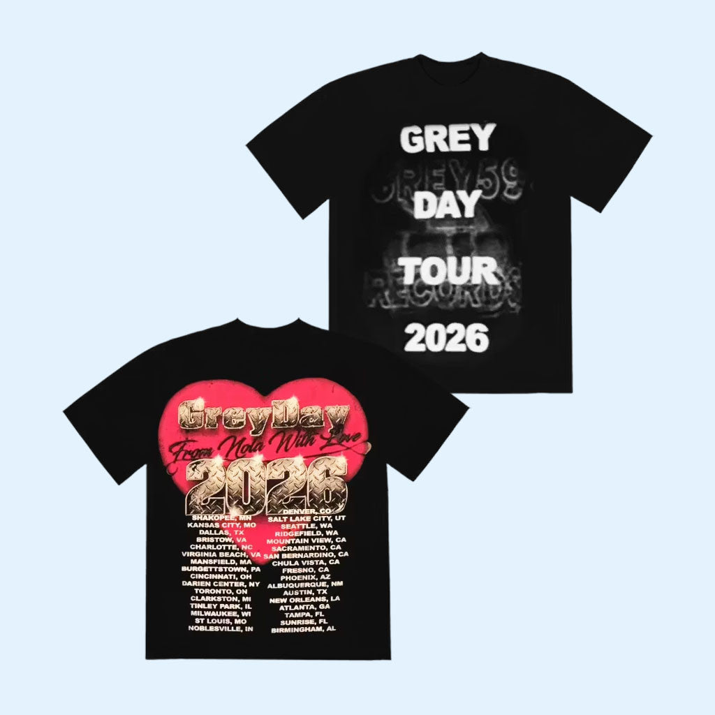 SuicideboyS Greyday 2026 Tour Merch Grey Day Tour 2026 Heart Black T-Shirt Hip Hop Fan Gifts