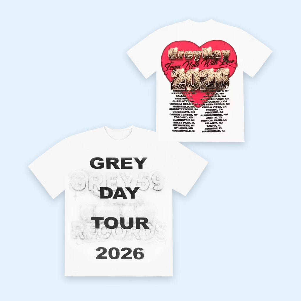 SuicideboyS Greyday 2026 Tour Merch Grey Day Tour 2026 Heart White T-Shirt Hip Hop Lover Gifts