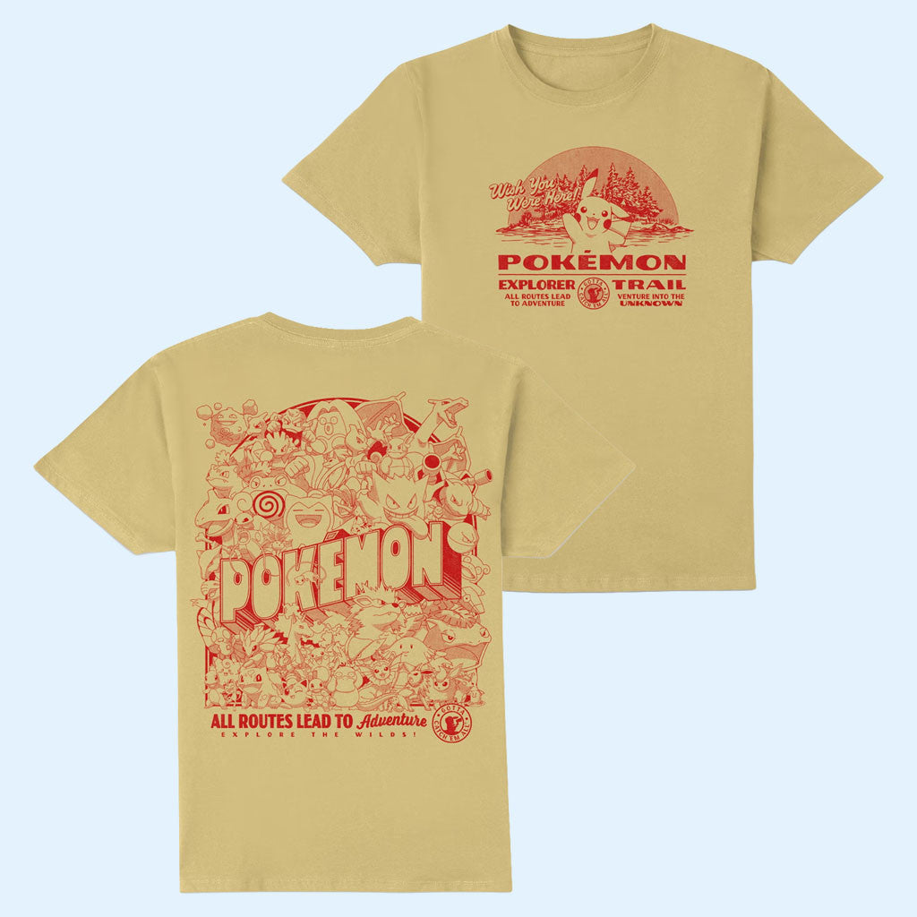 Pokemon Merch 2026 Pokemon Explorer Trail T-Shirt Pikachu Shirt Gift For Best Friends