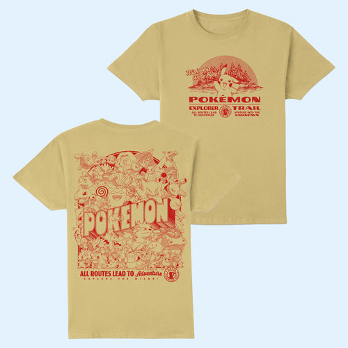 Pokemon Merch 2026 Pokemon Explorer Trail T-Shirt Pikachu Shirt Gift For Best Friends