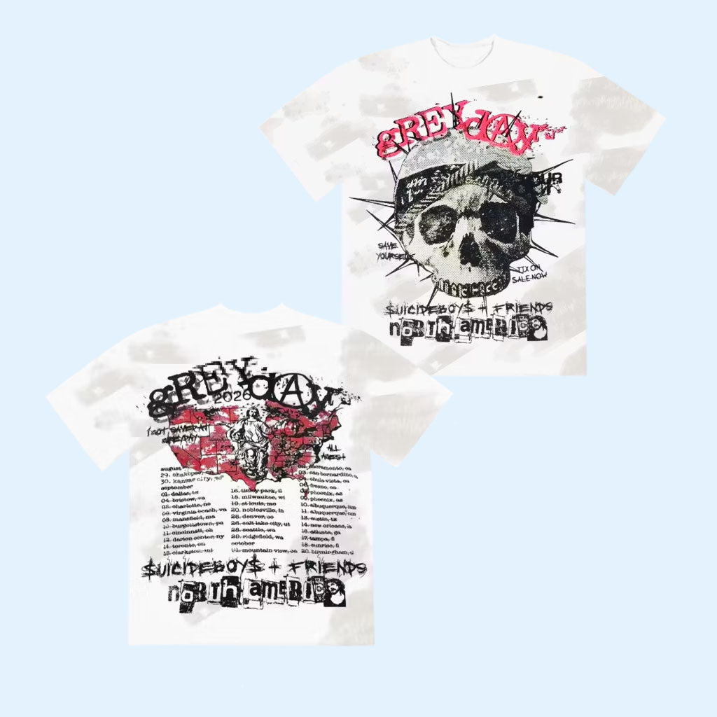 SuicideboyS Greyday 2026 Tour Merch Grey Day Tour 2026 Skull White T-Shirt Gift For Hip Hop Fan