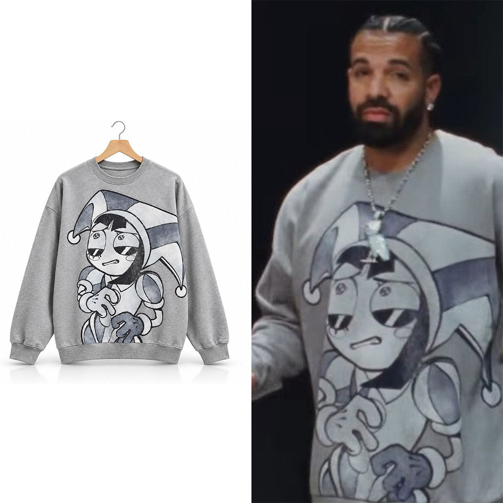 Drake Wearing Pomni The Amazing Digital Circus Sweatshirt Drake Merch 2026 Gift For Brothers