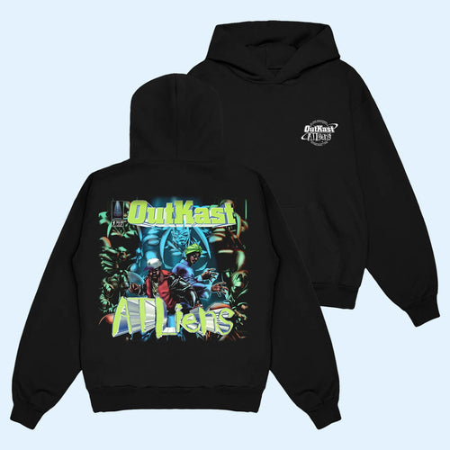Outkast Merch 2026 ATLiens Anniversary Hoodie Black Best Gift For Hip Hop Fan