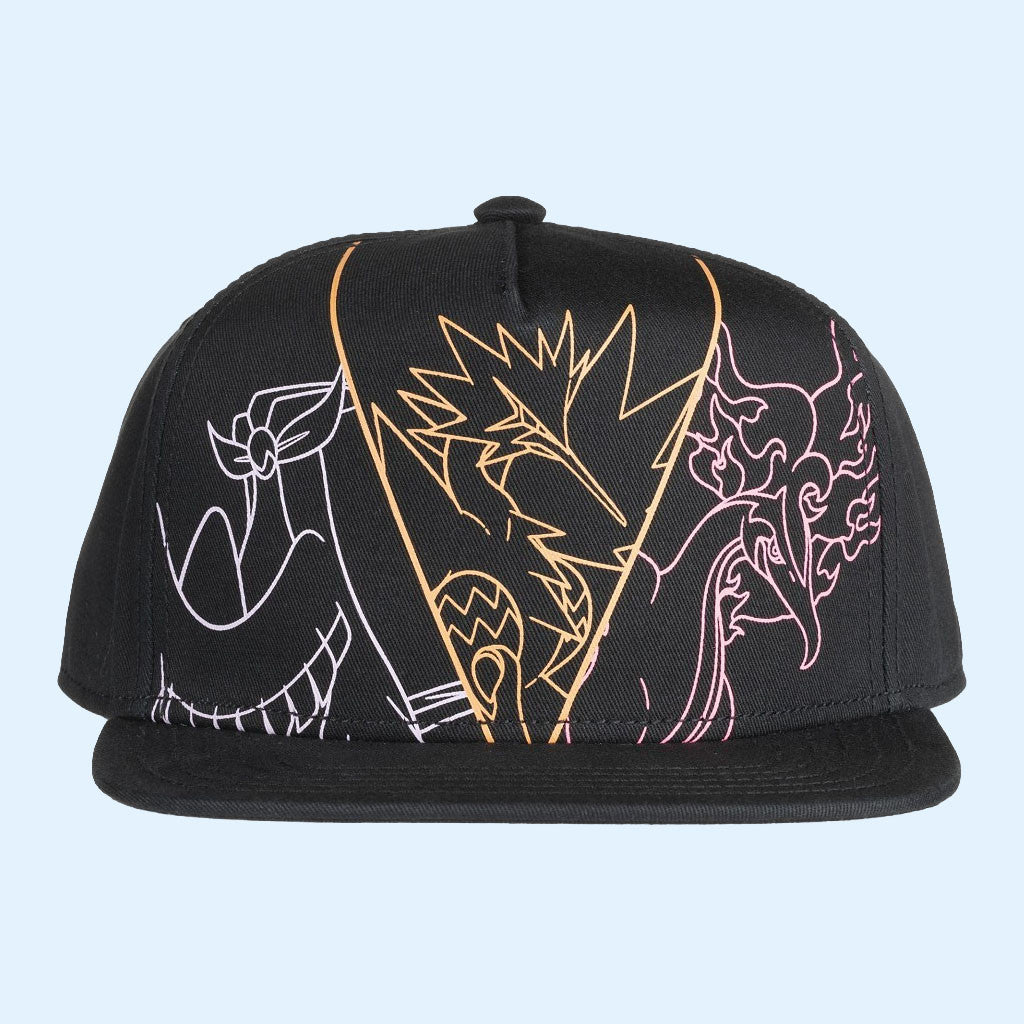 Pokemon Merch 2026 Galarian Articuno Galarian Zapdos And Galarian Moltres Black Snapback Hat