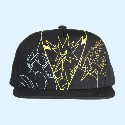 Pokemon Merch 2026 Articuno Zapdos And Moltres Snapback Hat Pokemon 30Th Anniversary Merch