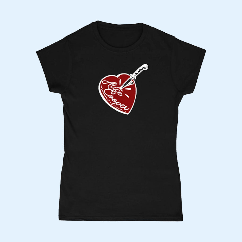 Alice Cooper Merch 2026 Stab Heart T-Shirt Black Music Lover Gift Ideas For Her