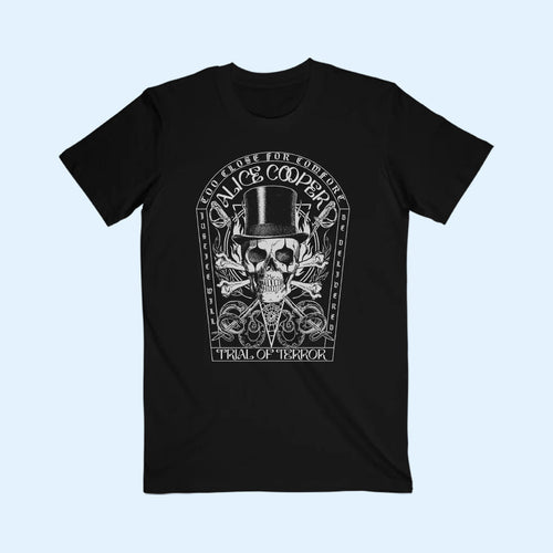 Alice Cooper Merch 2026 Trial of Terror T-Shirt Black Top Gifts For Music Lovers