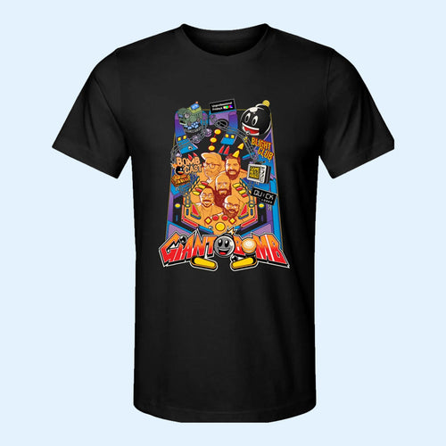 Giant Bomb Merch 2026 Giant Bomb Pinball T-Shirt Black Unique Gift For Friends
