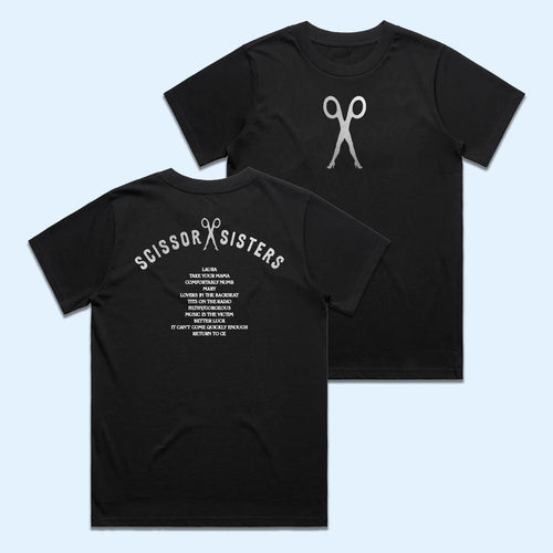 Scissor Sisters Merch 2026 Silver Foil Black Tracklist T-Shirt Gift For Pop Band Lovers