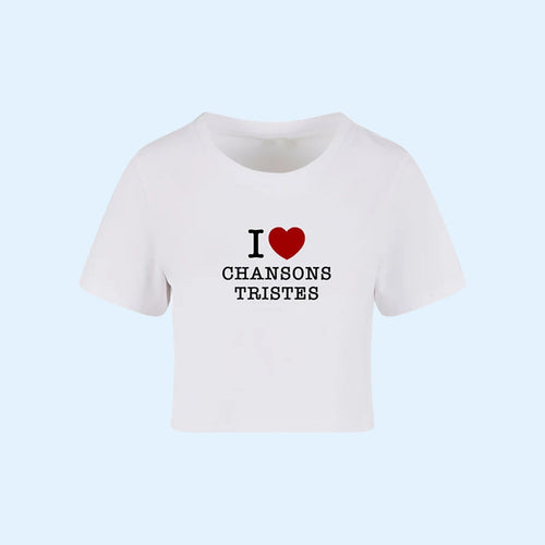 Louane Merch 2026 I Love Chansons Tristes Baby Tee Birthday Ideas For Sisters