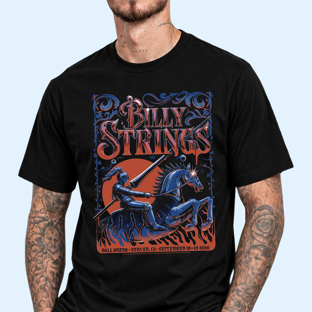Billy Strings Merch 2026 Billy Strings Denver CO Event Poster T-Shirt Art By Lewy Jones Shirt