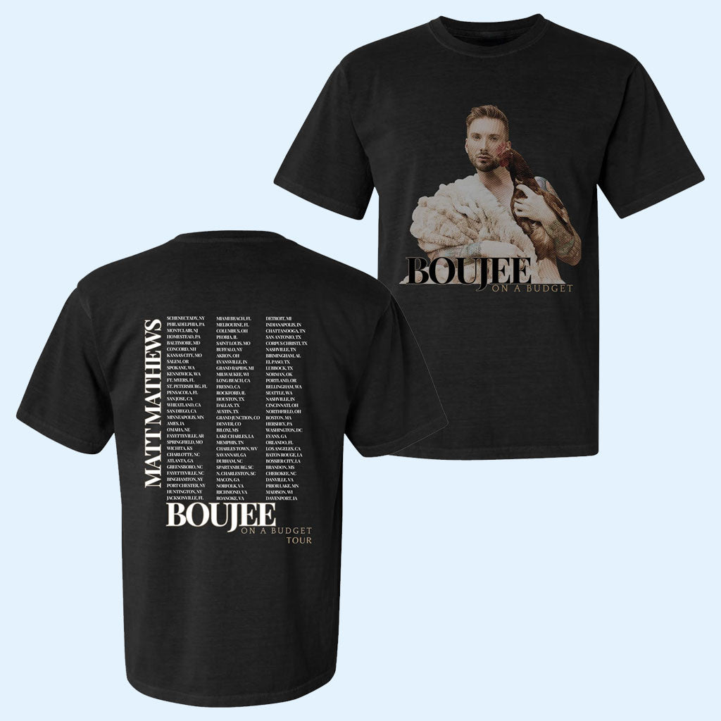 Matt Mathews Merch 2026 Boujee On A Budget Show T-Shirt Tour Dates Shirt Gift For Comedy Fans