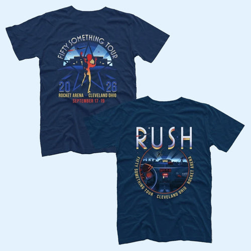 RUSH Merch 2026 Rush Cleveland OH Event Shirt Rocket Arena Sept 17 19 Fifty Something Tour Tee