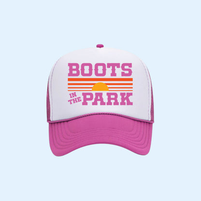 Boots In The Park Festival Merch 2026 Sunset Trucker Hat Best Gift For Music Lovers