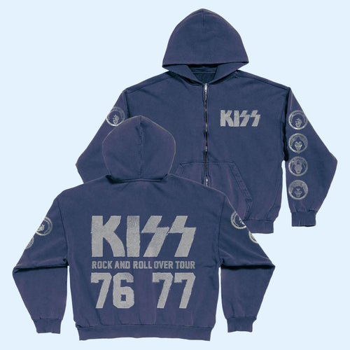 KISS Merch Rock And Roll Over 50Th Anniversary 2026 Rock And Roll Over Tour Zip Hoodie Gifts