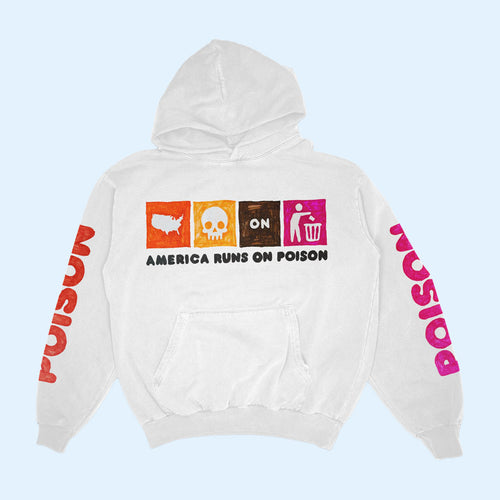Asspizza Merch 2026 America Runs On Poison Hoodie Dunkin' Parody Hoodie Gift For Sisters