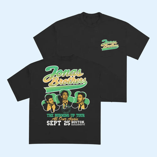 Jonas Brothers Merch 2026 Burning Up All Over Again Boston MA T-Shirt Jonas Brothers Tour Merch