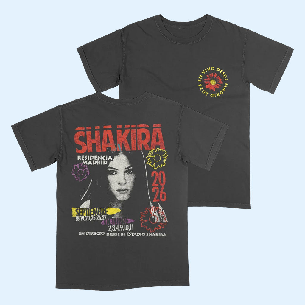 Shakira Merch 2026 Throwback Pies T-Shirt Shakira Residencia Madrid Shirt Music Fan Apparel