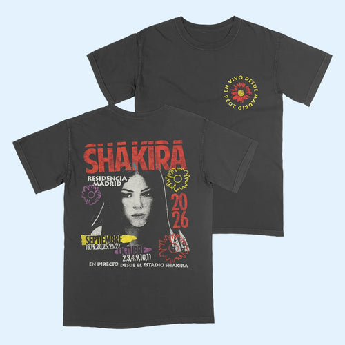 Shakira Merch 2026 Throwback Pies T-Shirt Shakira Residencia Madrid Shirt Music Fan Apparel