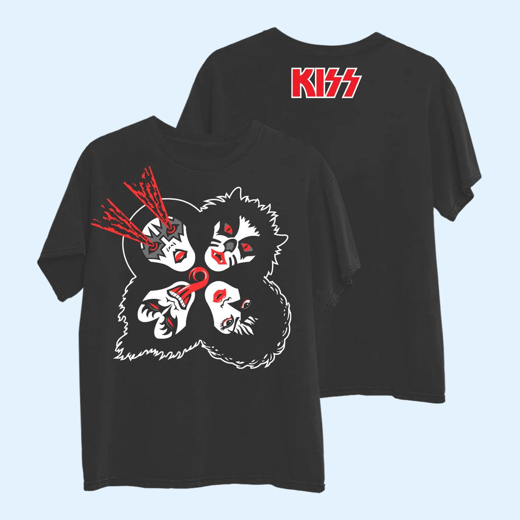 KISS Merch Rock And Roll Over 50Th Anniversary 2026 Four Face Album Artwork T-Shirt Fan Gifts