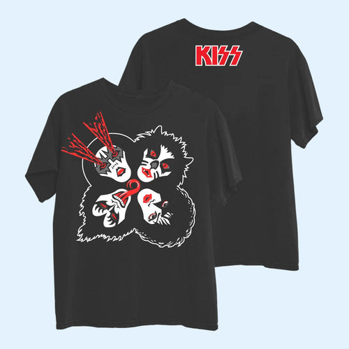KISS Merch Rock And Roll Over 50Th Anniversary 2026 Four Face Album Artwork T-Shirt Fan Gifts