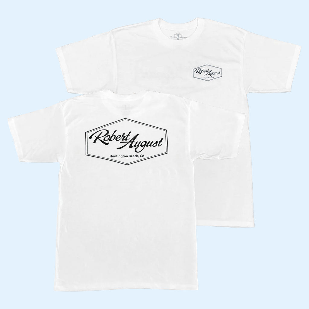 Robert August Surf Merch 2026 RA Offshore T-Shirt White Gifts For Your Boyfriend
