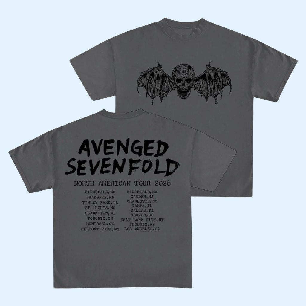 A7X World Merch 2026 Wesbat North American Tour T-Shirt Avenged Sevenfold Tour Merch
