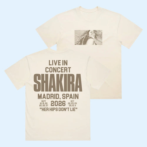 Shakira Merch 2026 Shakira Photo T-Shirt Shakira Live In Concert Shirt Gift Ideas For Fans