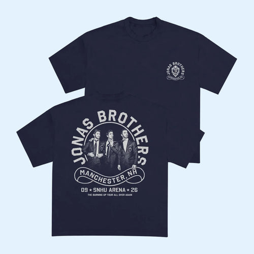 Jonas Brothers Merch 2026 Burning Up All Over Again Manchester NH Shirt Jonas Brothers Tour Tee