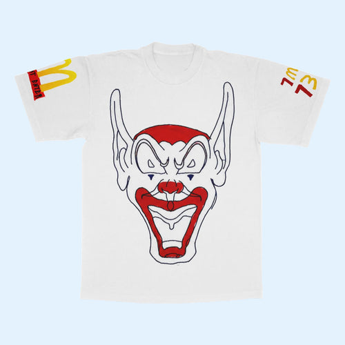 Asspizza Merch 2026 Goblin Clown T-Shirt White McDonald's Parody Shirt Gift For Dudes
