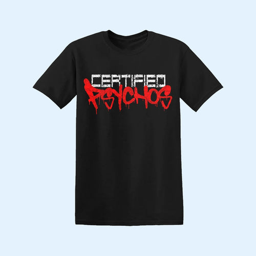 MNE Merch 2026 Certified Psychos Logo T-Shirt Black Present For Hip Hop Lovers