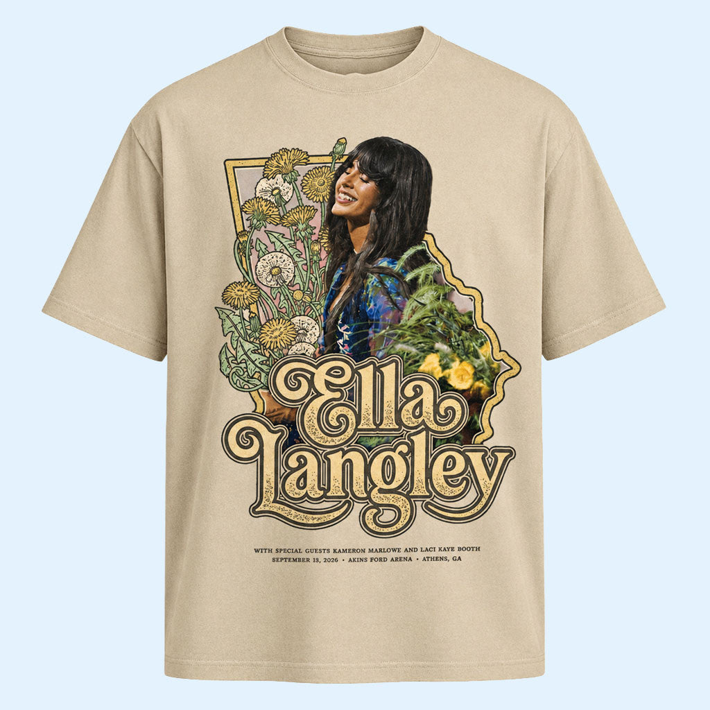Ella Langley Merch 2026 Dandelion Tour T-Shirt At Akins Ford Arena In Athens GA On Sept 18 Tee